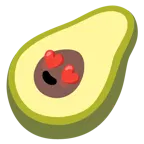 smiling face with heart-eyes + avocado