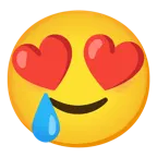 smiling face with heart-eyes + smiling face with tear