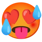 smiling face with heart-eyes + hot face