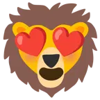 smiling face with heart-eyes + lion