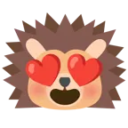 smiling face with heart-eyes + hedgehog