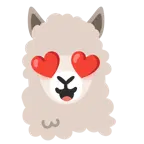 smiling face with heart-eyes + llama