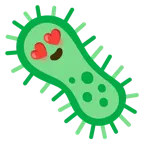 smiling face with heart-eyes + microbe