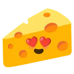 smiling face with heart-eyes + cheese wedge