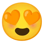 smiling face with heart-eyes + orange heart