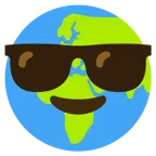 faccina con sorriso e occhiali da sole + Europa e Africa