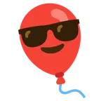 faccina con sorriso e occhiali da sole + palloncino