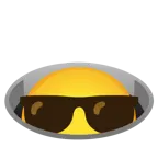 faccina con sorriso e occhiali da sole + buco
