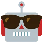 faccina con sorriso e occhiali da sole + faccina di robot
