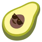 faccina con sorriso e occhiali da sole + avocado