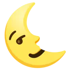 smirking face + last quarter moon face