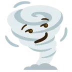 smirking face + tornado
