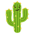 smirking face + cactus