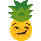 smirking face + pineapple