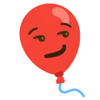 smirking face + balloon