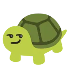 smirking face + turtle