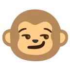 smirking face + monkey face