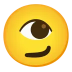 smirking face + eye