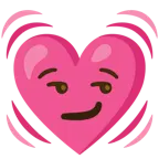 smirking face + beating heart