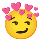 smirking face + heart with arrow