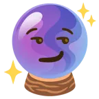 smirking face + crystal ball