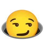 smirking face + hole