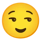 smirking face + relieved face
