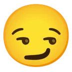 smirking face + angry face