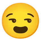 smirking face + frowning face with open mouth