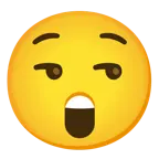 smirking face + astonished face