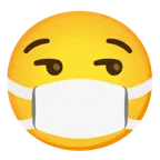 smirking face + face with medical mask