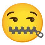 smirking face + zipper-mouth face