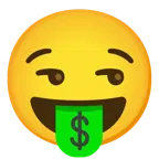 smirking face + money-mouth face