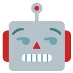 smirking face + robot