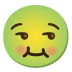smirking face + nauseated face