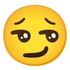 smirking face + pleading face