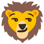 smirking face + lion