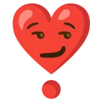 smirking face + heart exclamation
