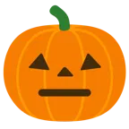 faccina neutra + zucca di Halloween
