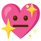 faccina neutra + cuore che luccica
