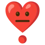 faccina neutra + punto esclamativo a cuore