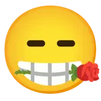 faccina inespressiva + rosa