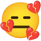 faccina inespressiva + cuore infranto
