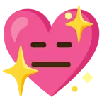 faccina inespressiva + cuore che luccica