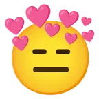 faccina inespressiva + cuore con freccia