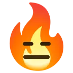 faccina inespressiva + fuoco