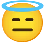 faccina inespressiva + faccina con sorriso e aureola