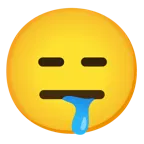 faccina inespressiva + faccina che sbava