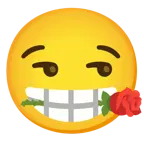 faccina contrariata + rosa