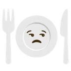 faccina contrariata + piatto e posate